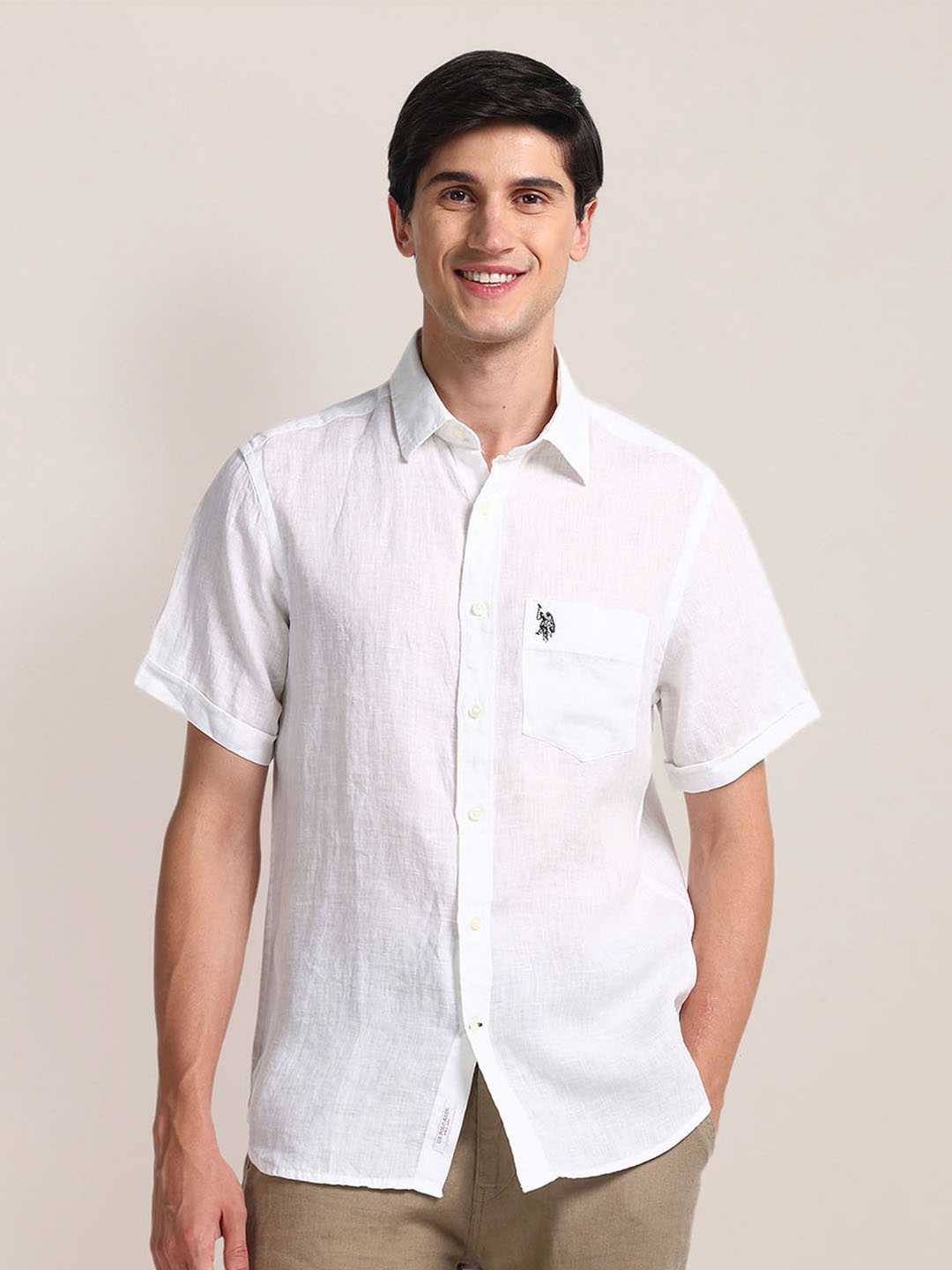 

U.S. Polo Assn. Tailored Fit Opaque Casual Shirt, White