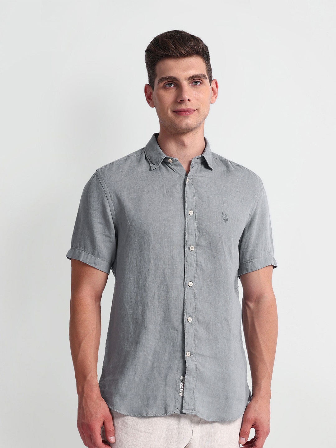 

U.S. Polo Assn. Denim Co. Spread Collar Slim Fit Casual Shirt, Grey