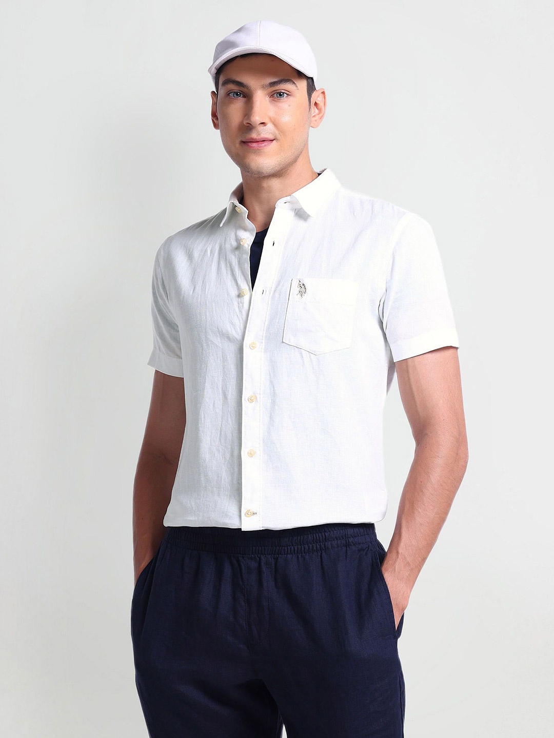 

U.S. Polo Assn. Denim Co. Spread Collar Slim Fit Casual Shirt, White
