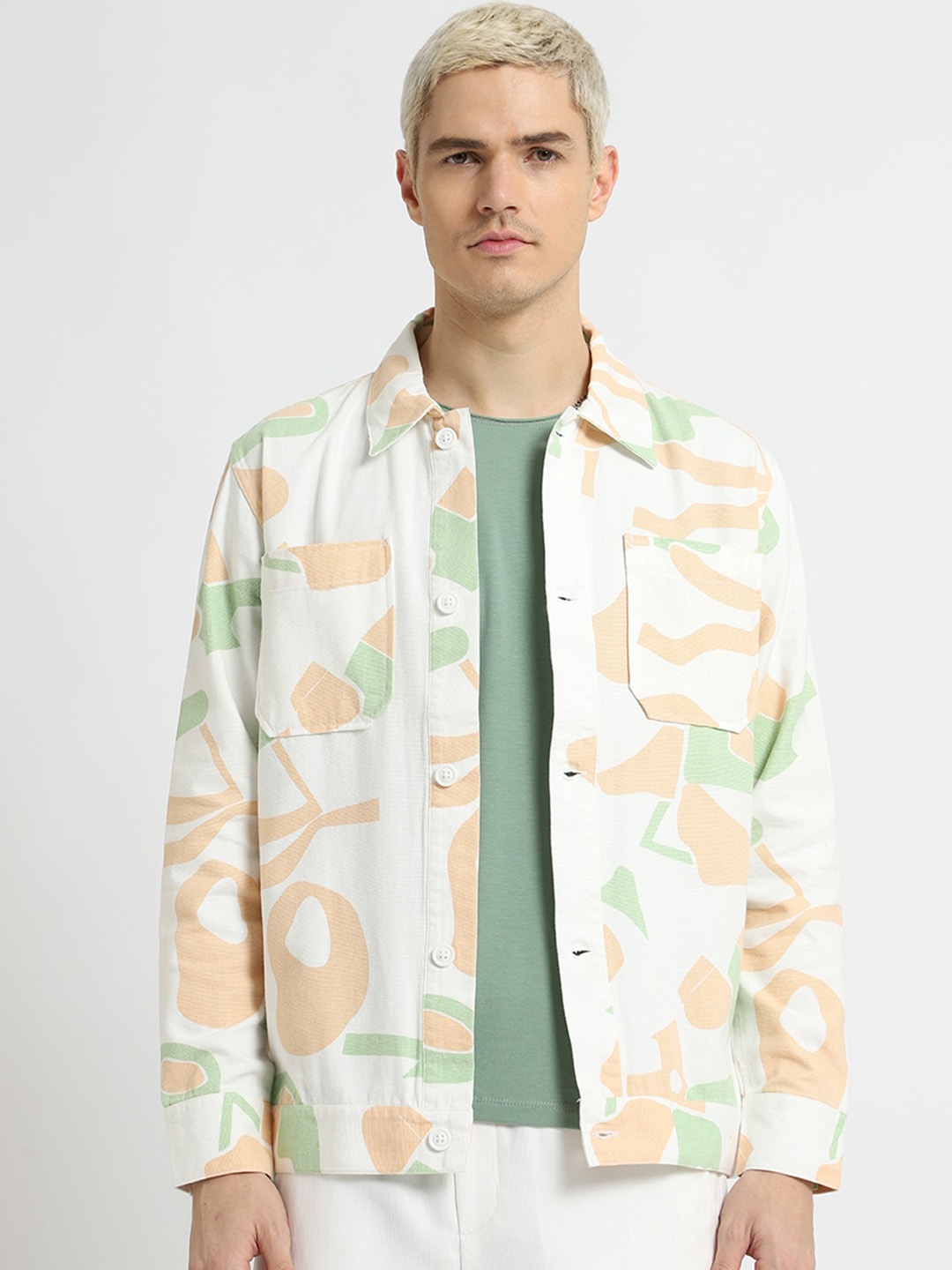 

Banana Club Men Abstract Printed Tailored Jacket, White