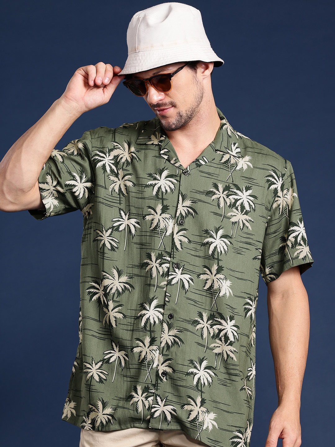 

Hancock Floral Printed Casual Shirt, Olive