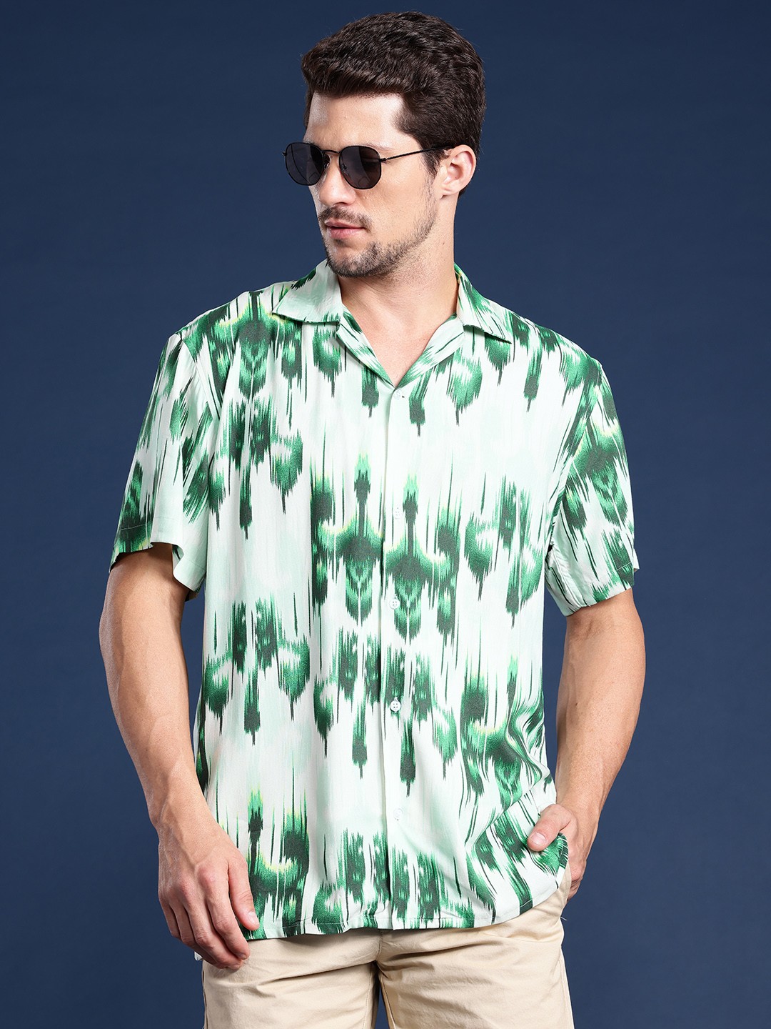 

Hancock Abstract Printed Casual Shirt, White