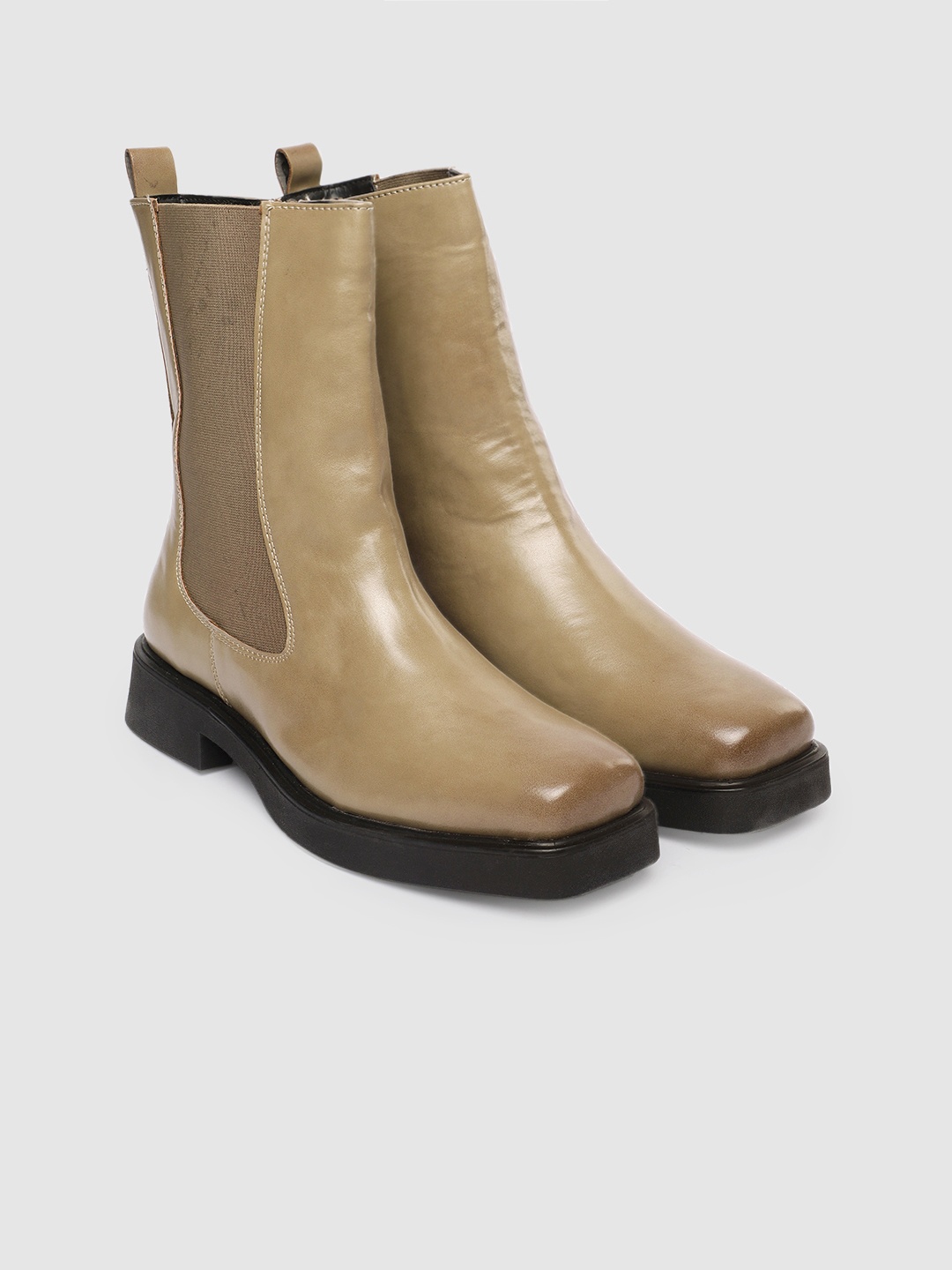 

Roadster Women High-Top Chelsea Boots, Khaki