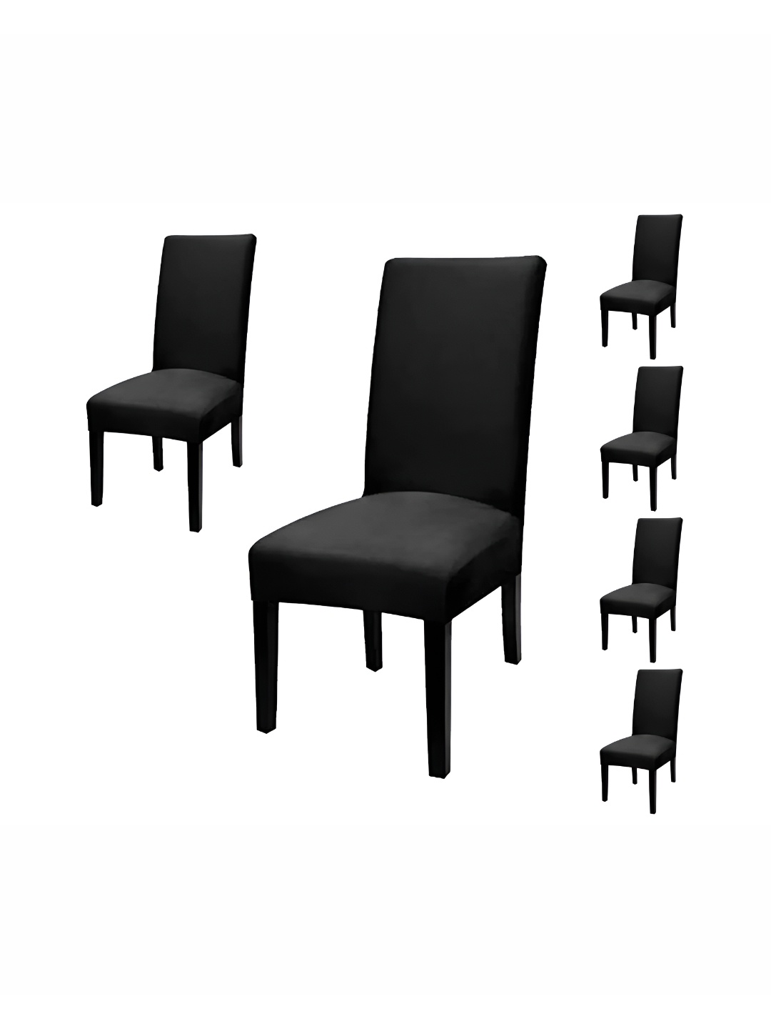 

B BESTILO 6-Pcs Black Stretchable Chair Covers