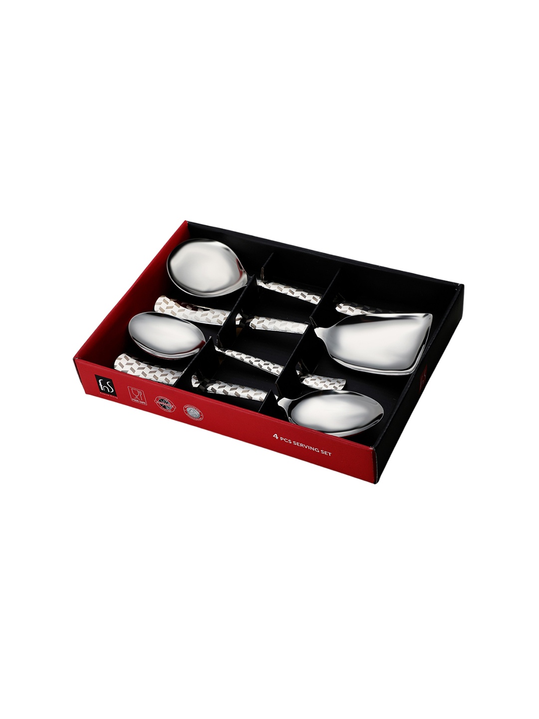 

FNS 4 Pcs Printed Stainless Steel Rust Proof Cutlery Set, Silver