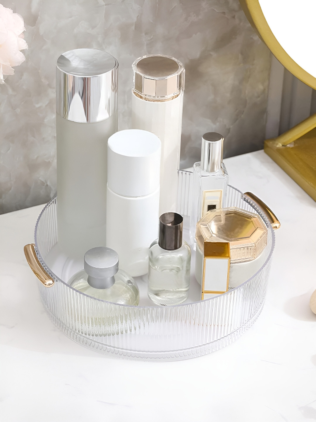 

HOUSE OF QUIRK Transparent 360 Rotating Makeup Organisers