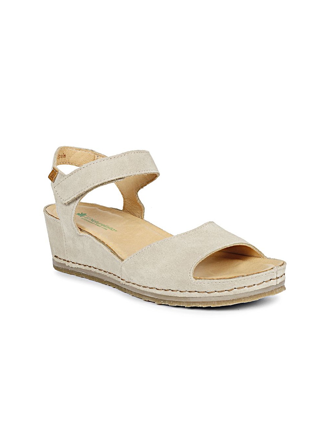 

El Naturalista Women Leather Wedge Heels Sandals, Beige