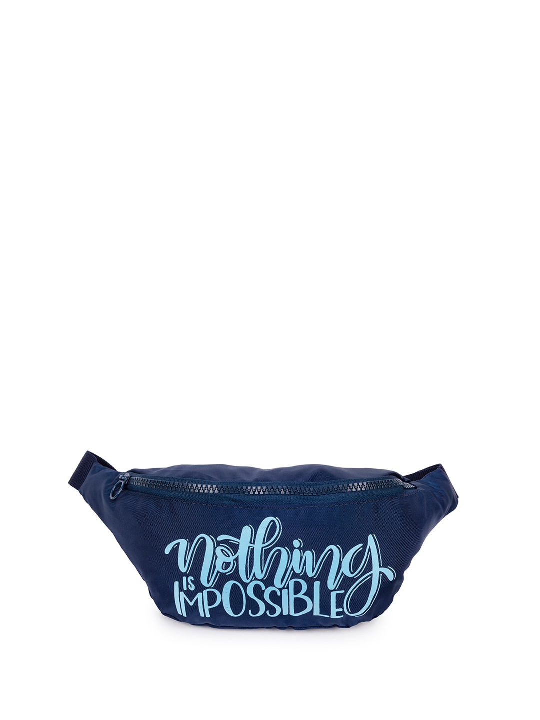 

QIPS Typography Printed Waist Pouch, Navy blue
