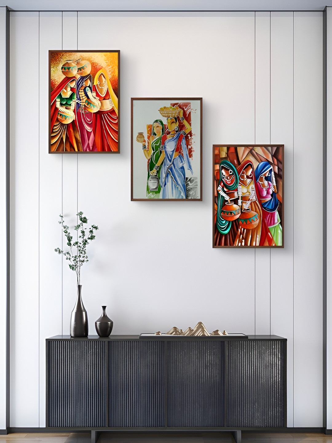 

999Store Red & Blue 3Pcs Other Wall Paintings