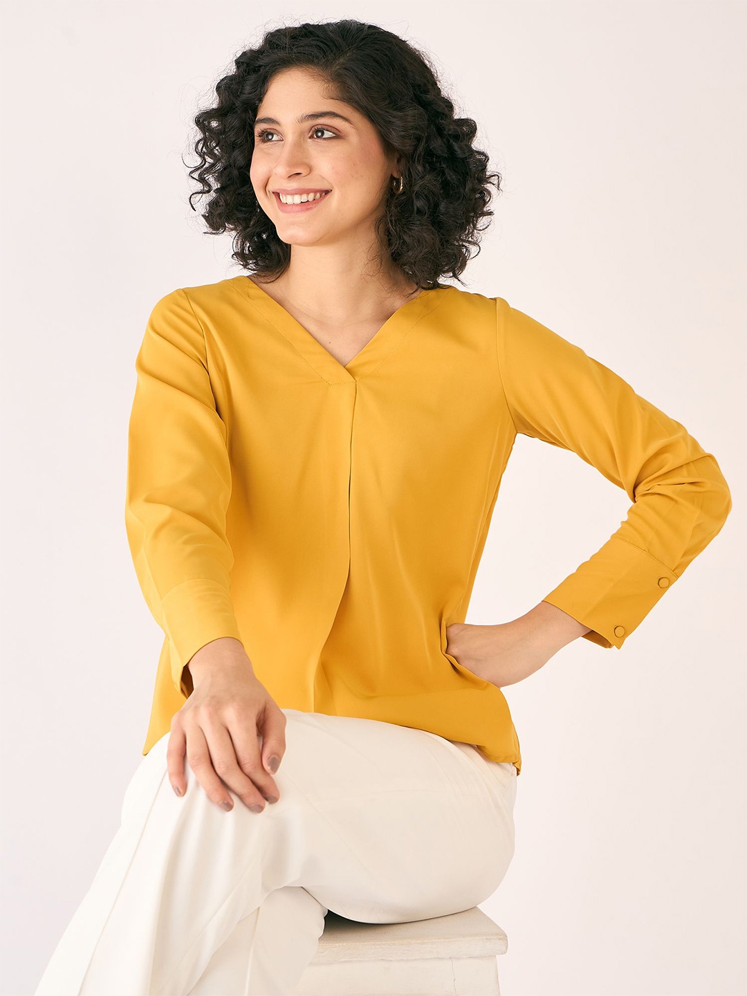 

SALT ATTIRE High-Low Top, Yellow