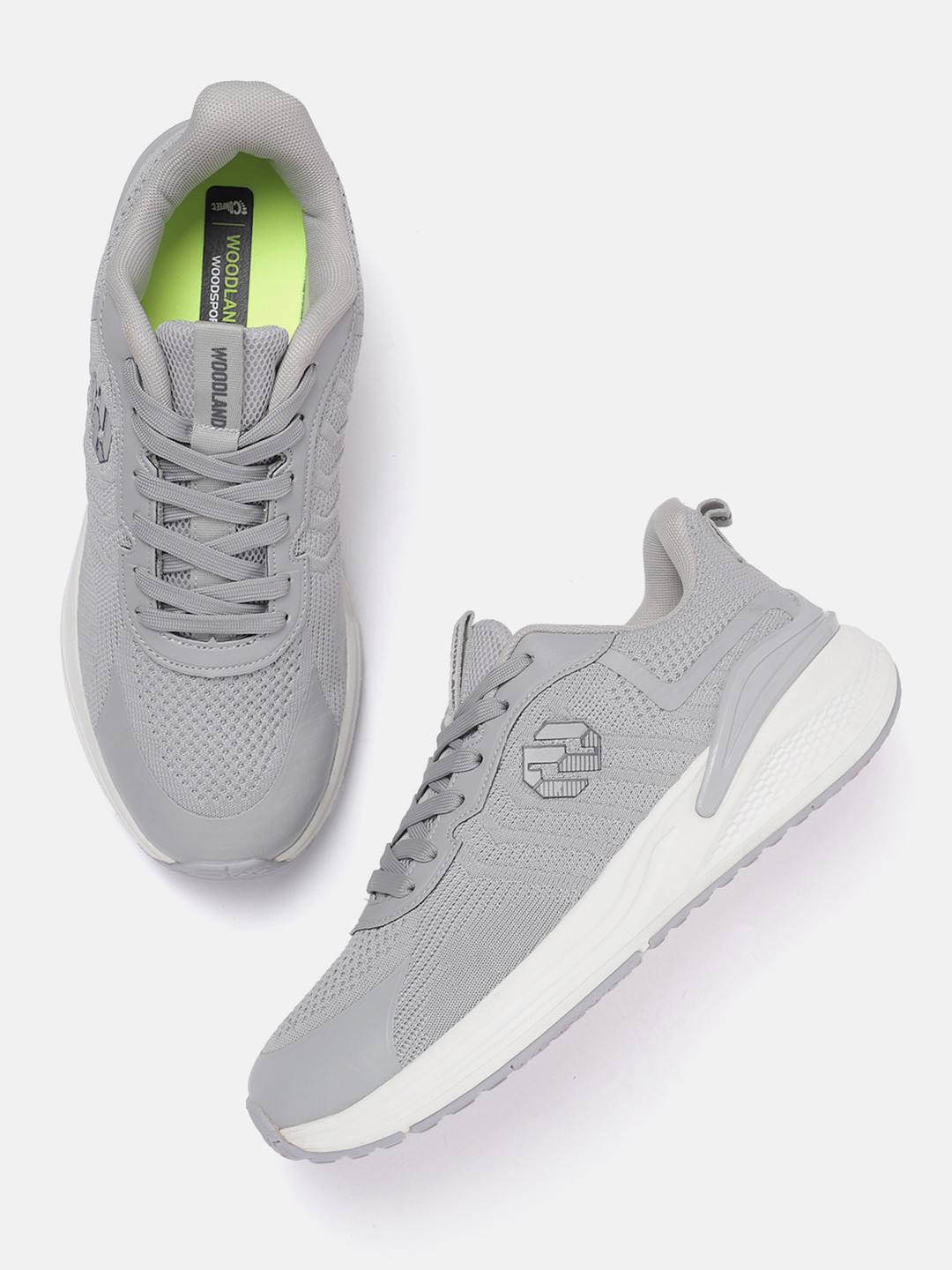 

Woodland Men Woven Design Running Shoes, Grey