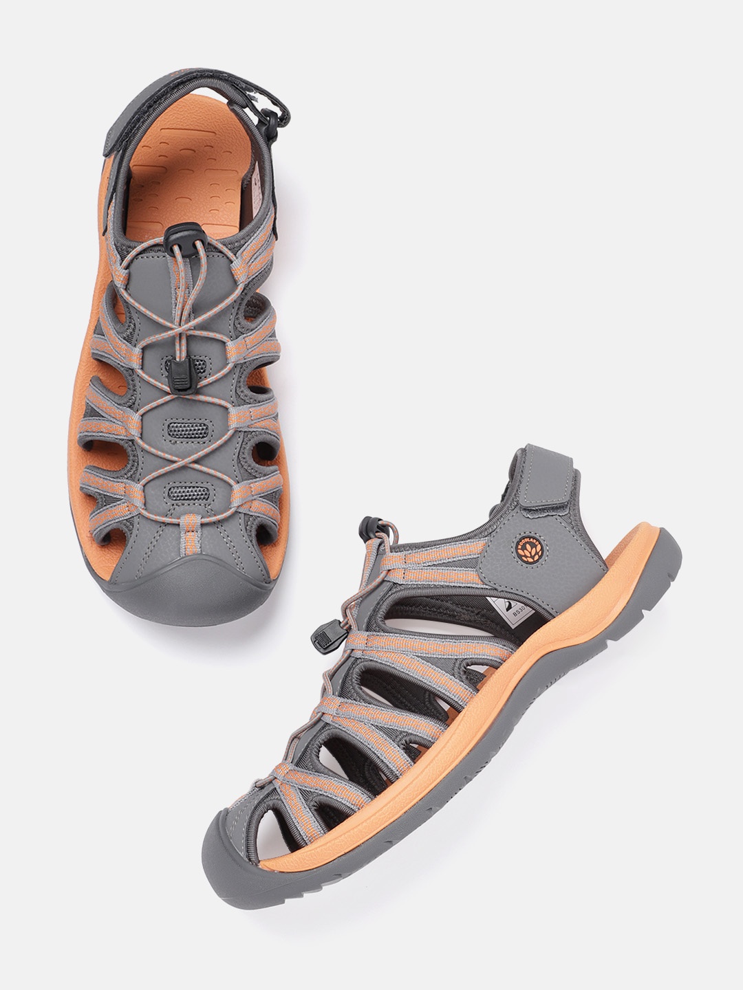 

Woodland Men Fisherman Style Sports Sandals, Grey