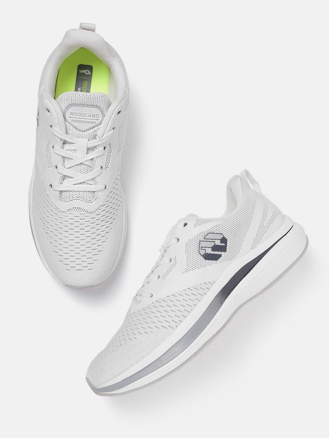 

Woodland Men Woven Design Running Shoes, White