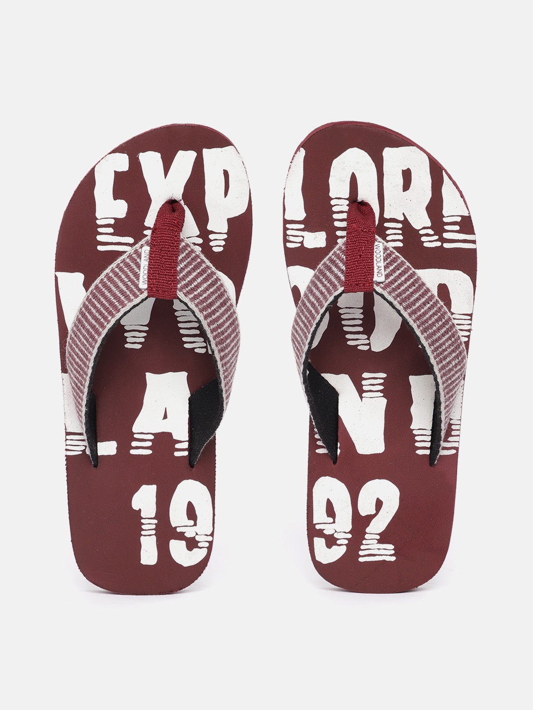 

Woodland Men Printed Thong Flip-Flops, Maroon