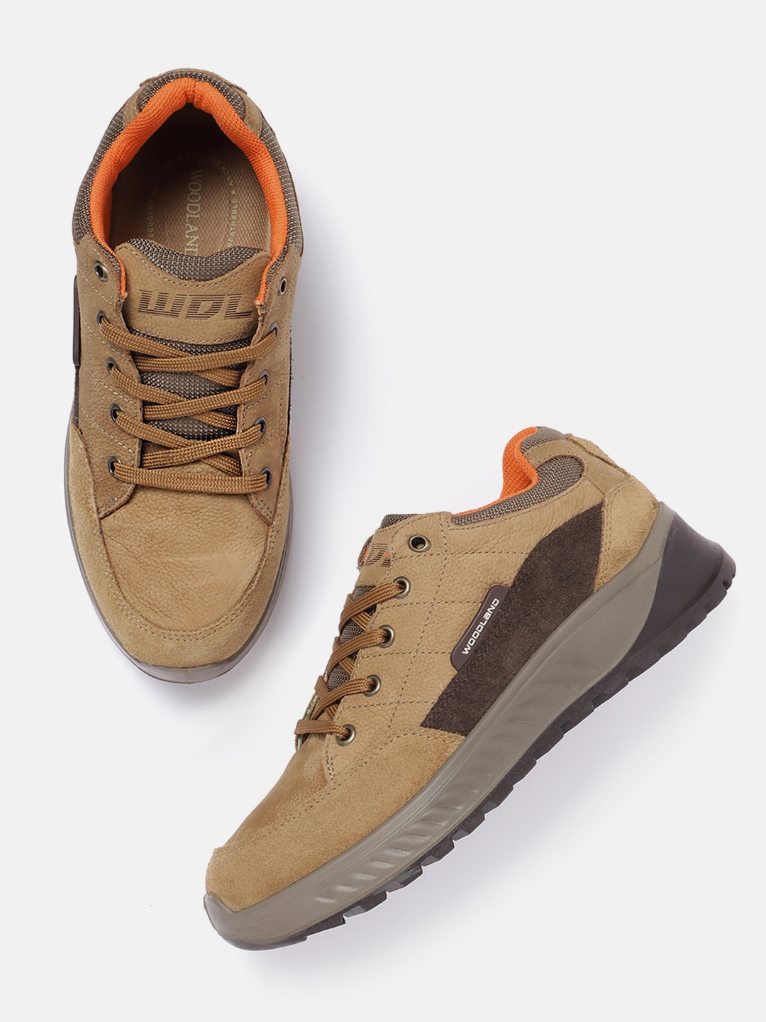 

Woodland Men Leather Sneakers, Brown
