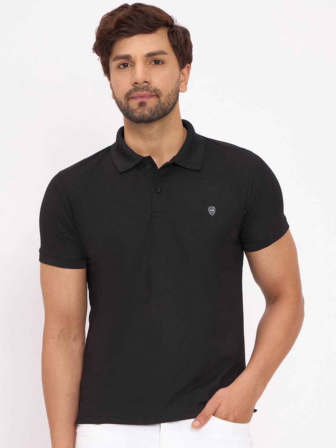 

Okane Polo Collar Short Sleeves Regular Fit T-shirt, Black