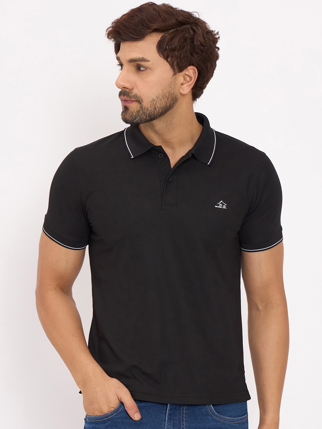 

Okane Polo Collar Short Sleeves Regular Fit T-shirt, Black