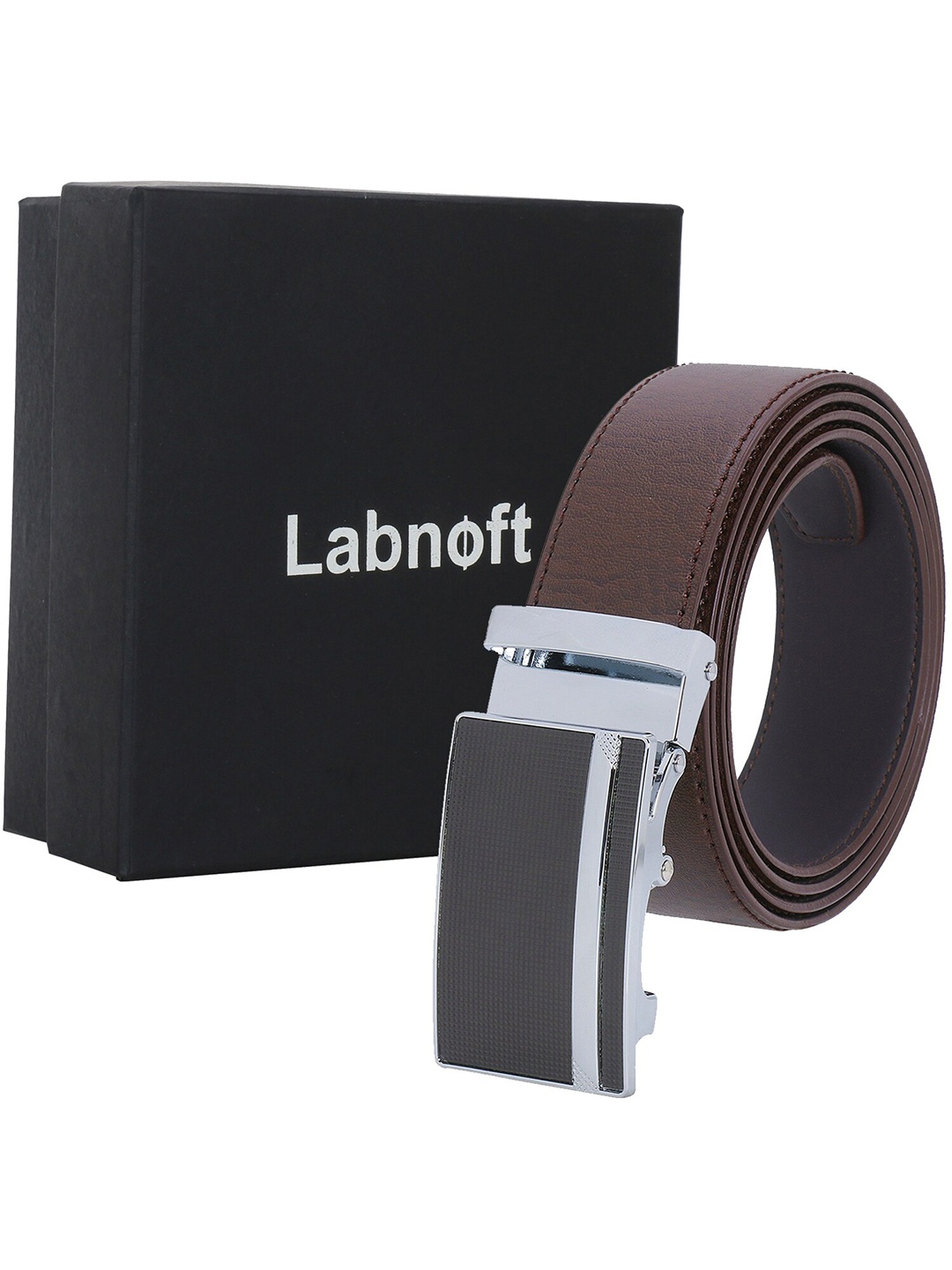 

Labnoft Men Textured PU Belt, Brown