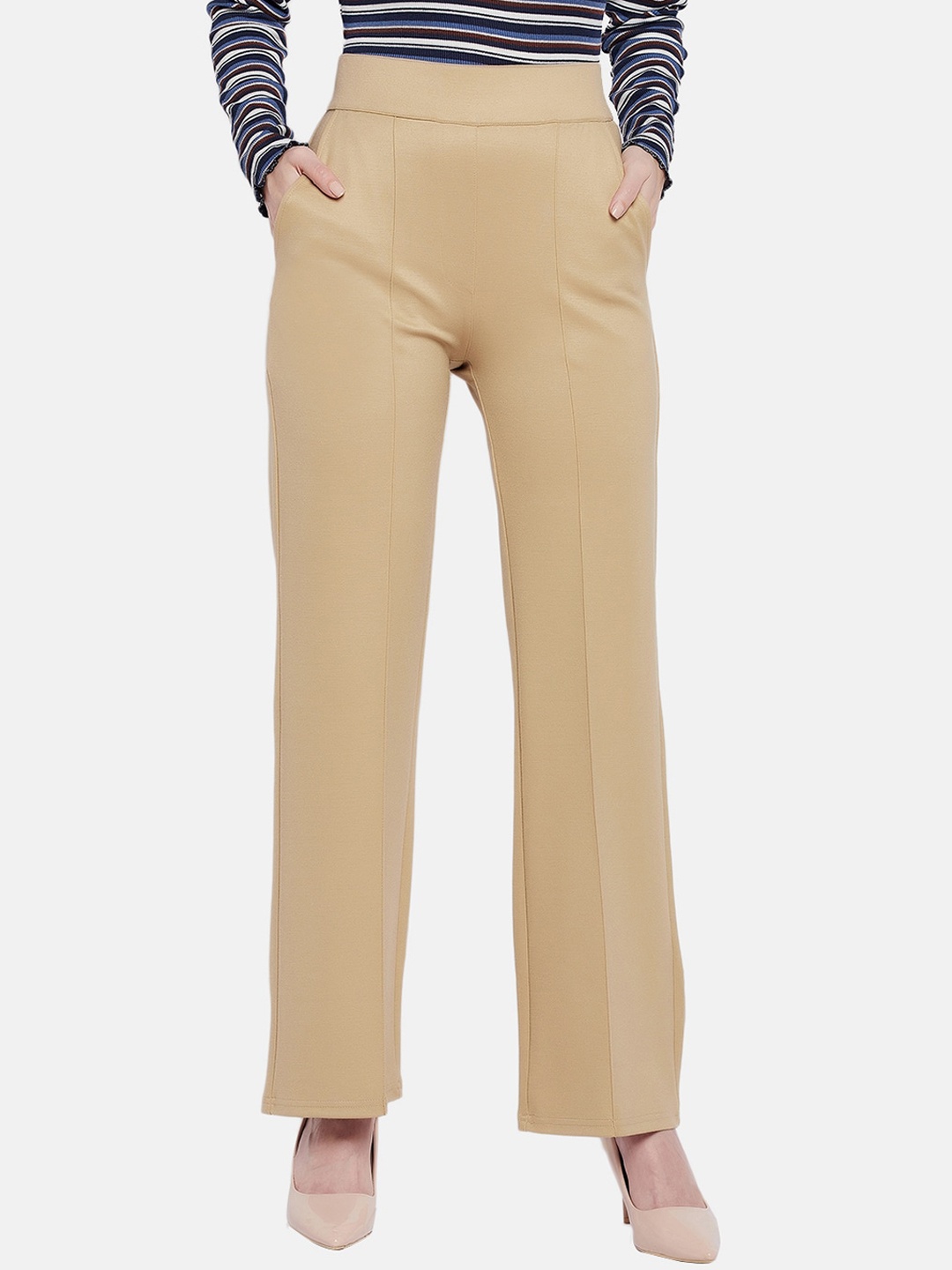 

HANG N HOLD Women Regular Fit Trousers, Yellow