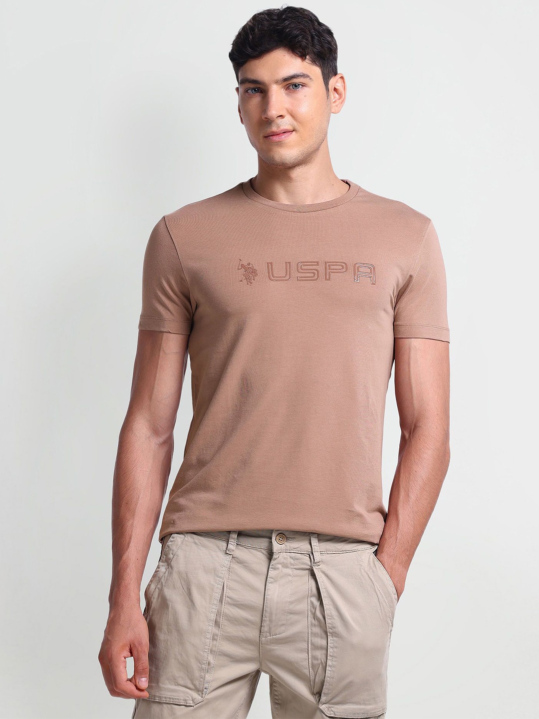 

U.S. Polo Assn. Denim Co. Typography Applique Short Sleeves Slim Fit T-shirt, Pink