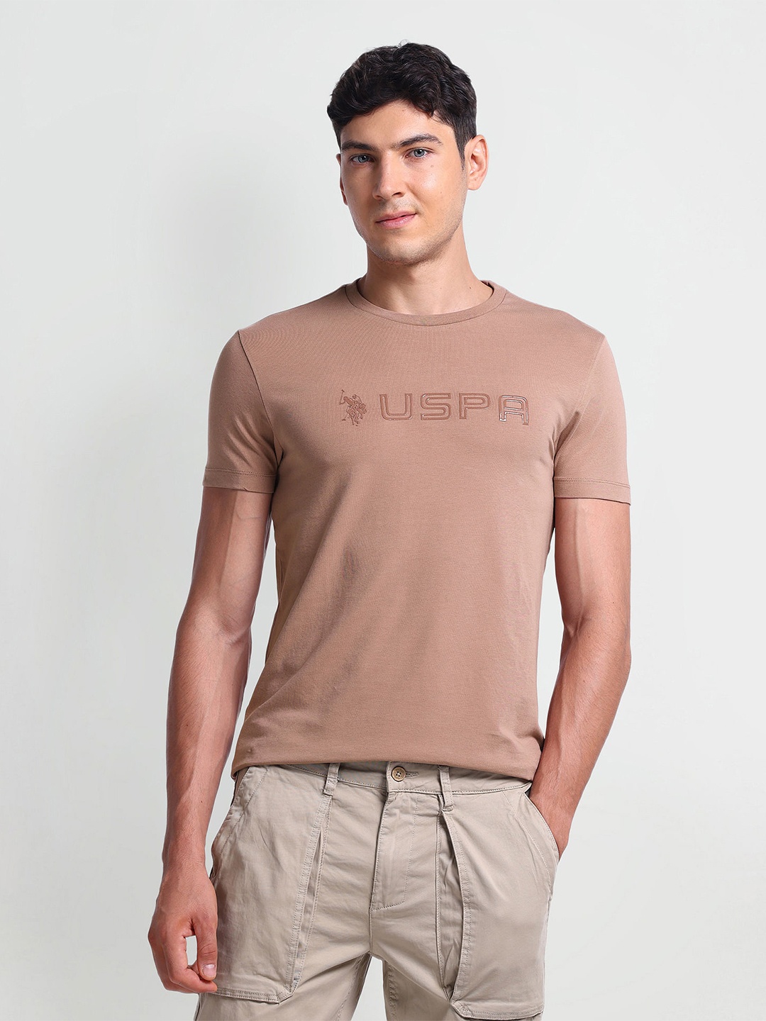 

U.S. Polo Assn. Denim Co. Typography Applique Short Sleeves Slim Fit T-shirt, Pink