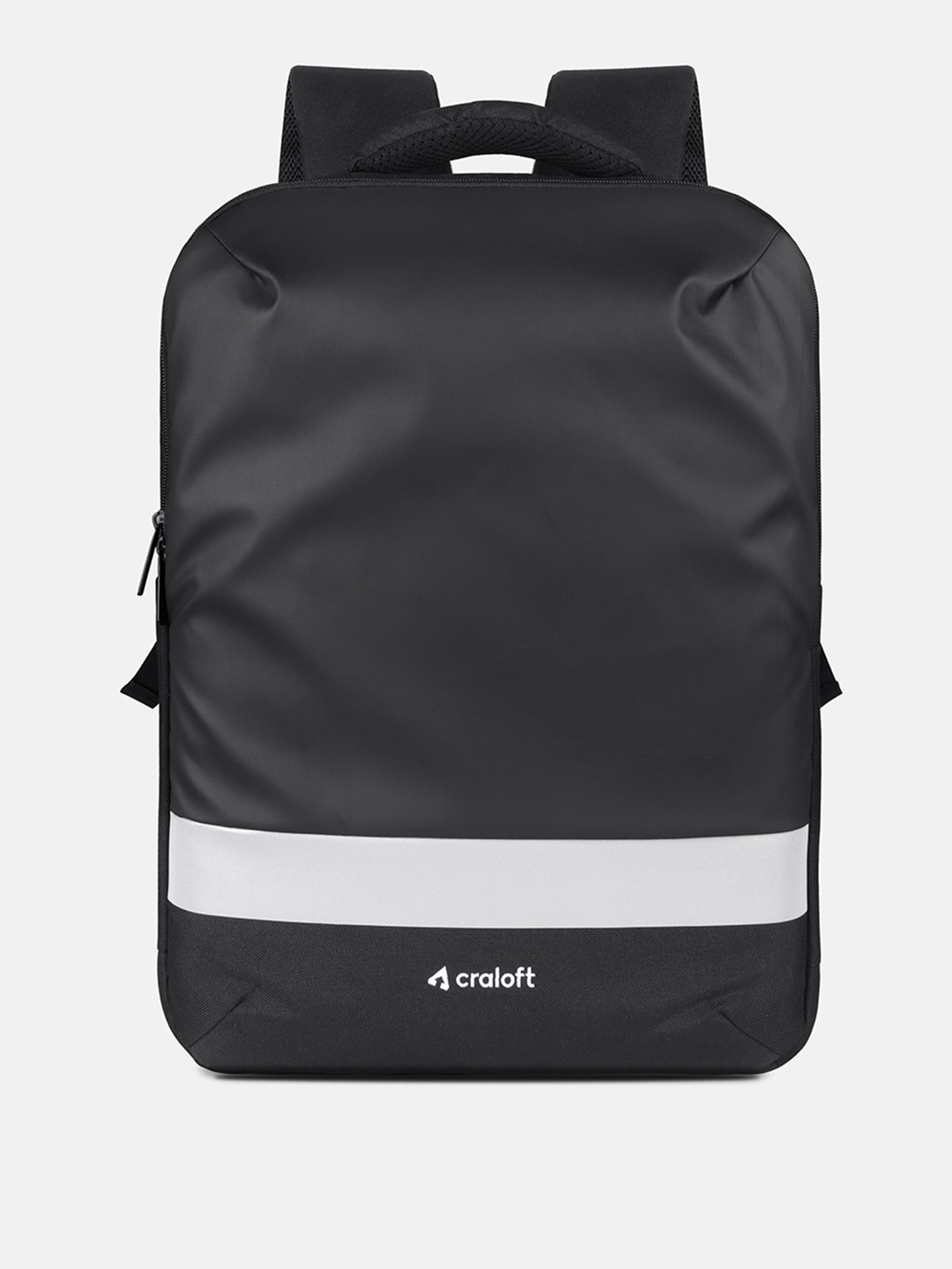 

Craloft Unisex Padded Laptop Backpack with Reflective Strip, Black