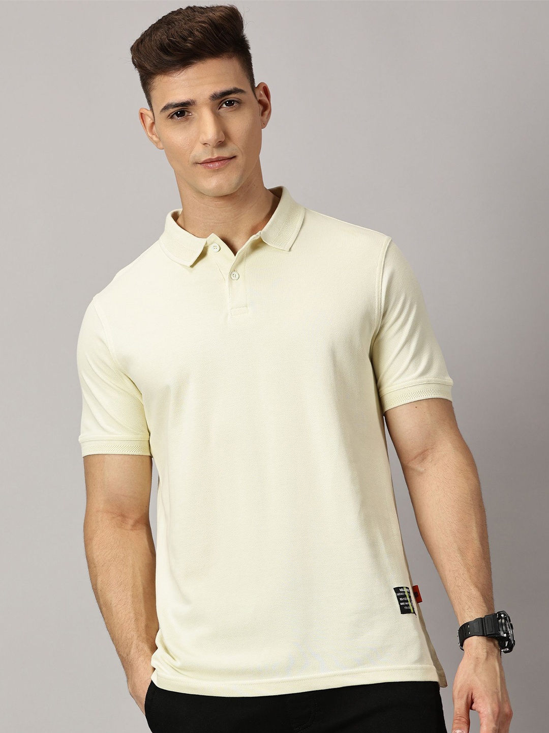 

THE HOLLANDER Polo Collar Pure Cotton T-shirt, Off white