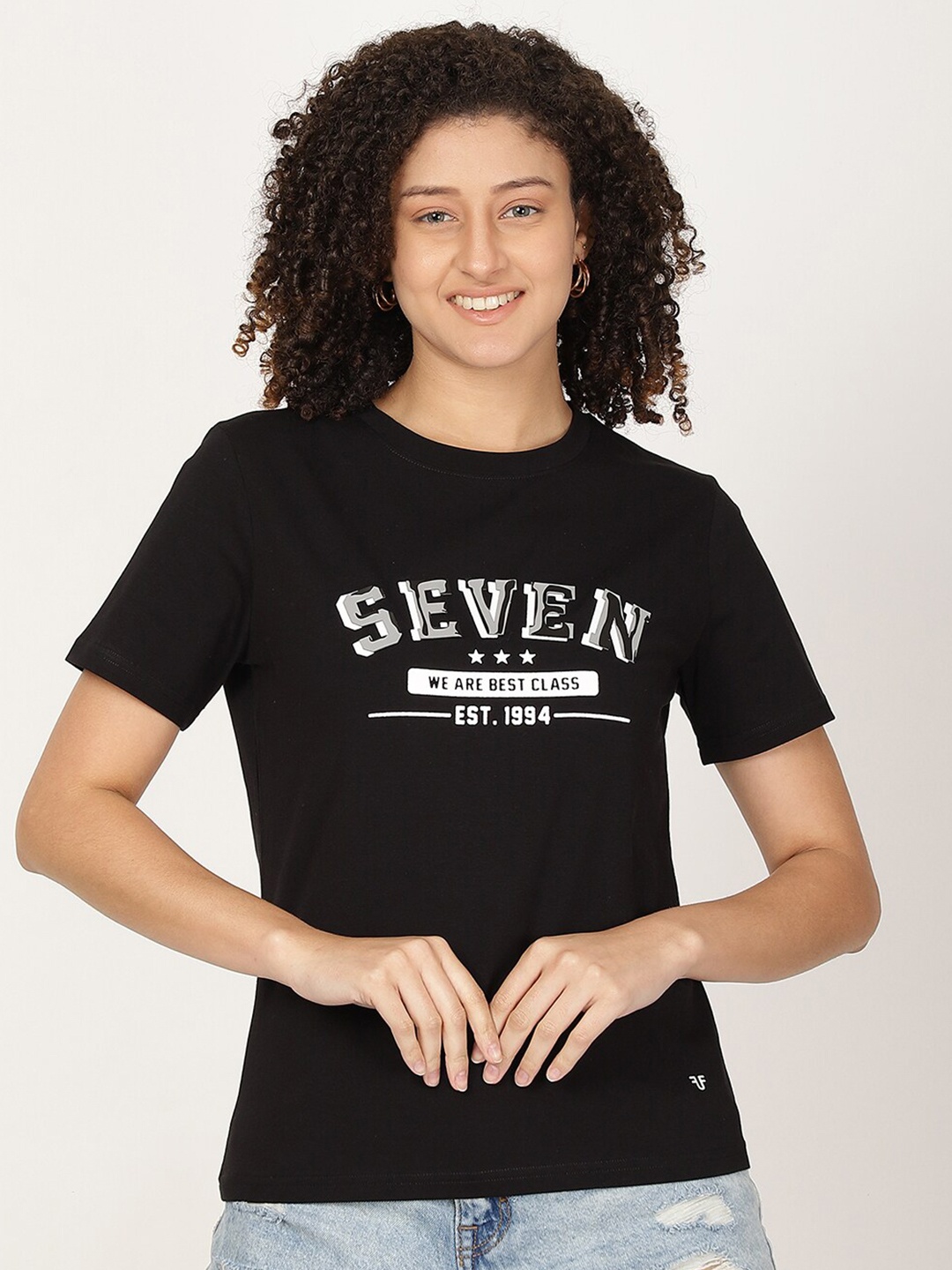 

FUTURO Typography Printed T-shirt, Black