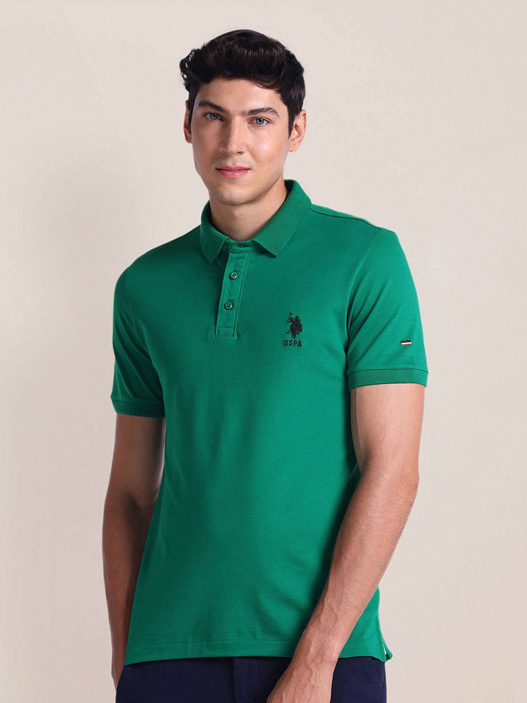 

U.S. Polo Assn. Polo Collar Short Sleeves Slim Fit T-shirt, Green