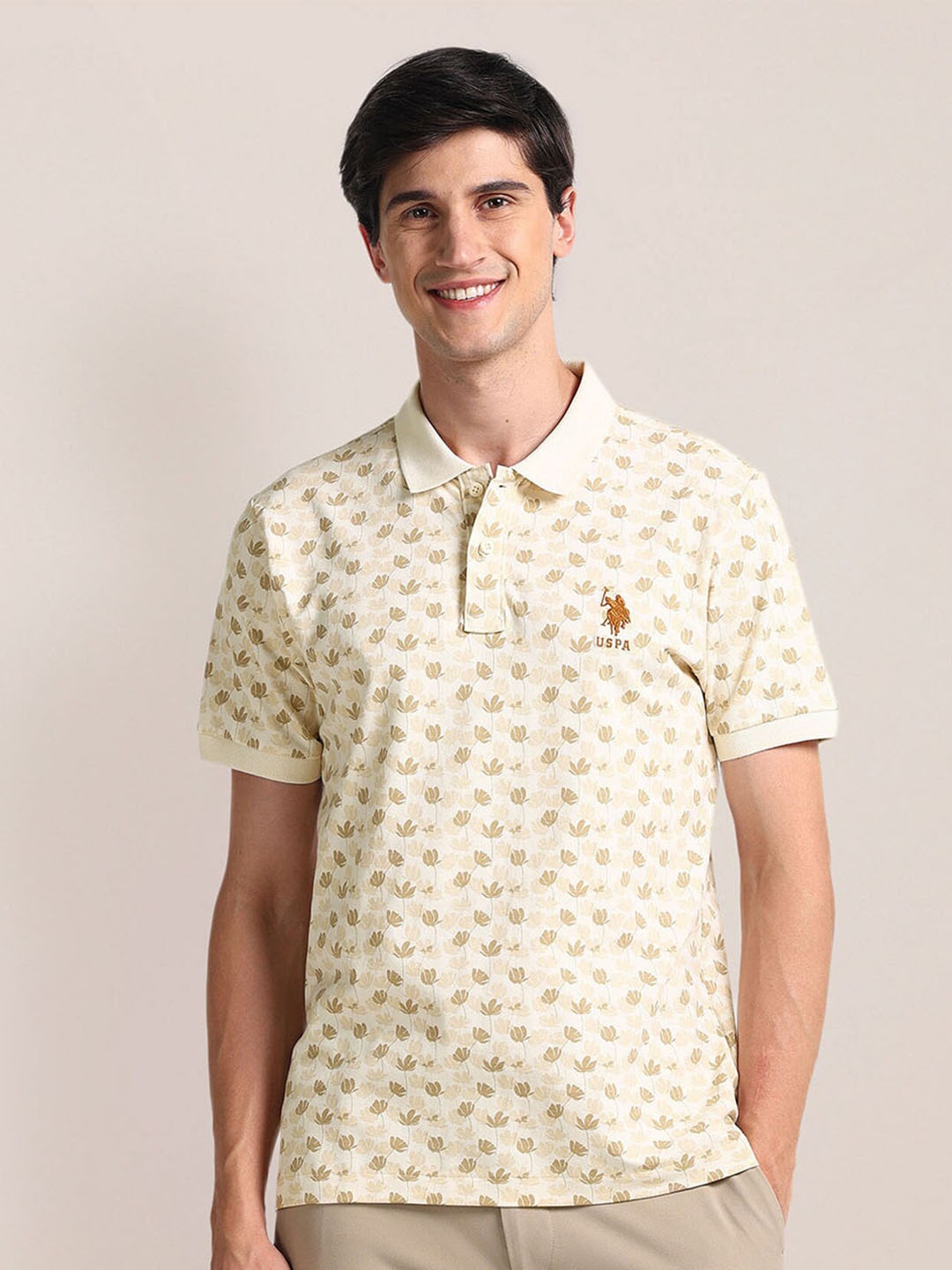 

U.S. Polo Assn. Printed Pockets Slim Fit T-shirt, Brown