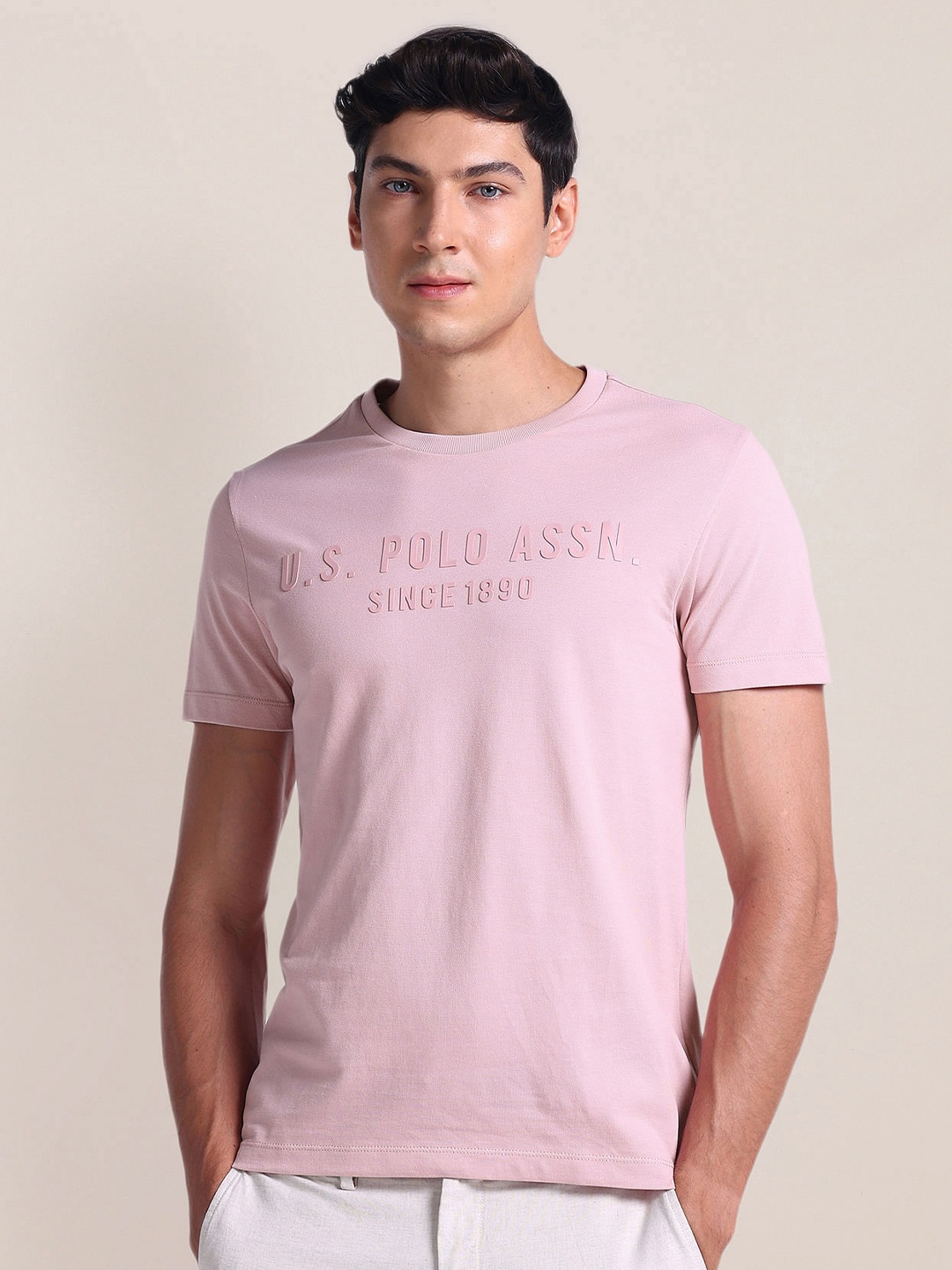 

U.S. Polo Assn. Typography Slim Fit T-shirt, Pink