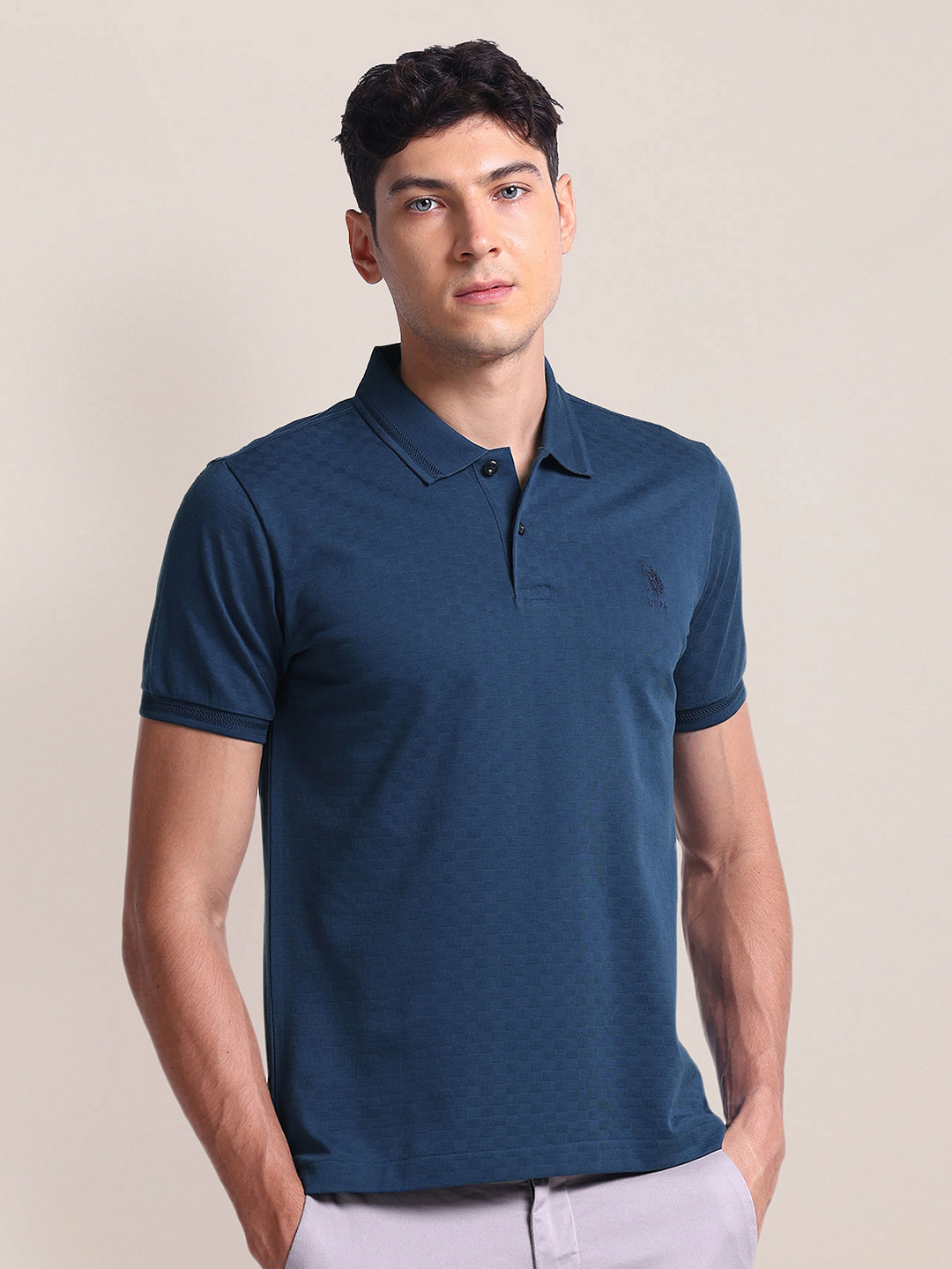 

U.S. Polo Assn. Polo Collar Pockets Slim Fit T-shirt, Blue