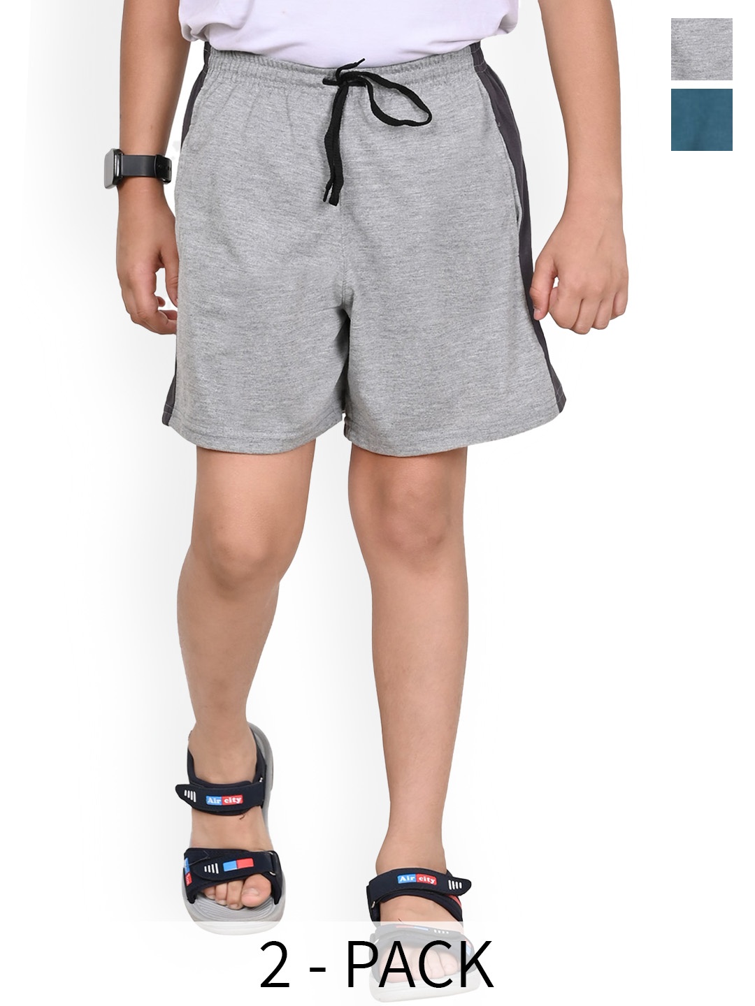 

BAESD Boys Cotton High-Rise Shorts, Grey