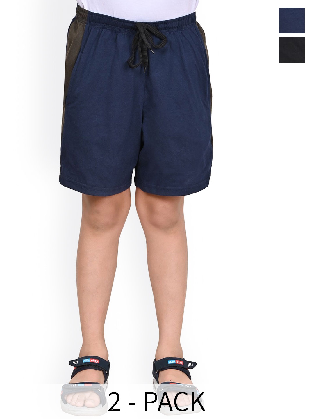 

BAESD Pack Of 2 Solid Boys High-Rise Shorts, Multi