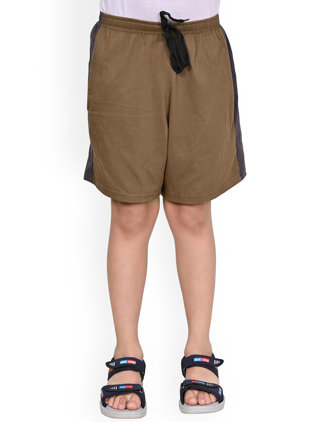 

BAESD Boys Cotton Solid Side Patta High-Rise Chino Shorts, Brown