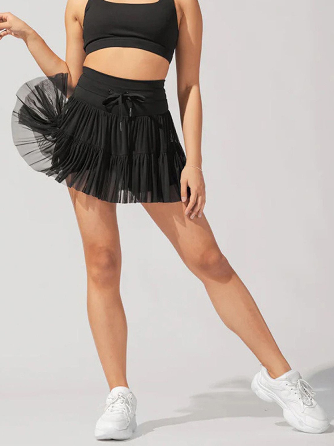 

LULU & SKY Flared Midi Skirt, Black