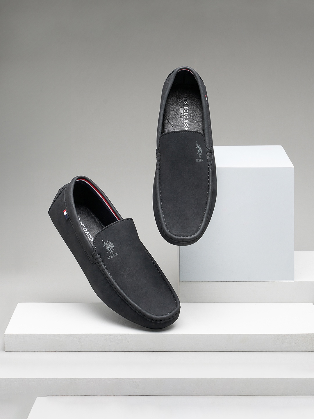 

U.S. Polo Assn. Men PU Loafers, Black