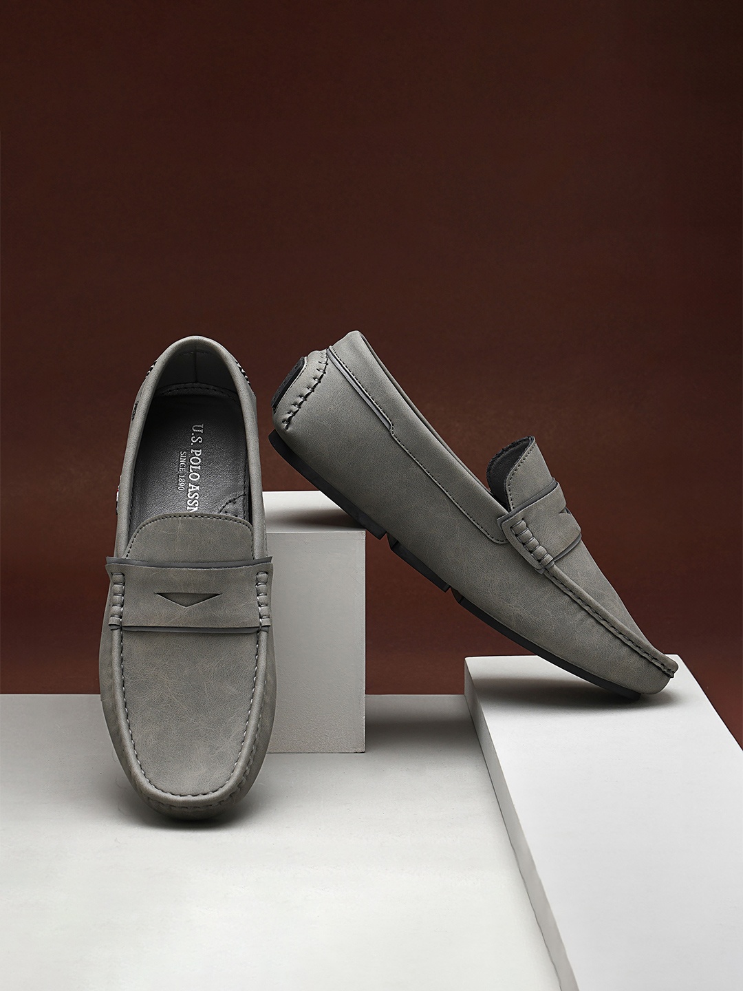 

U.S. Polo Assn. Men PU Loafers, Grey