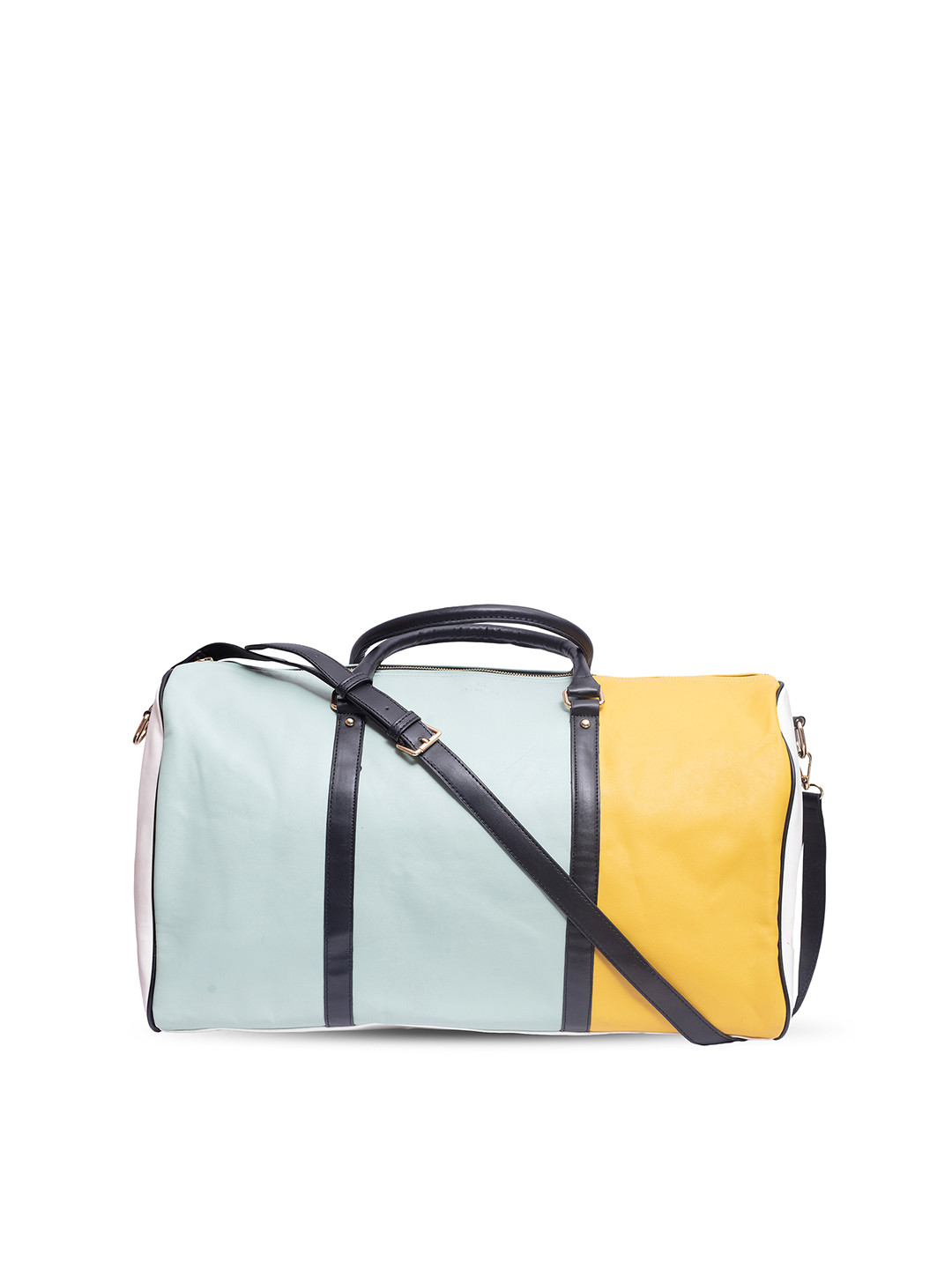 

DIMEH Unisex Colourblocked Large Foldable Casual Duffel Bag, White