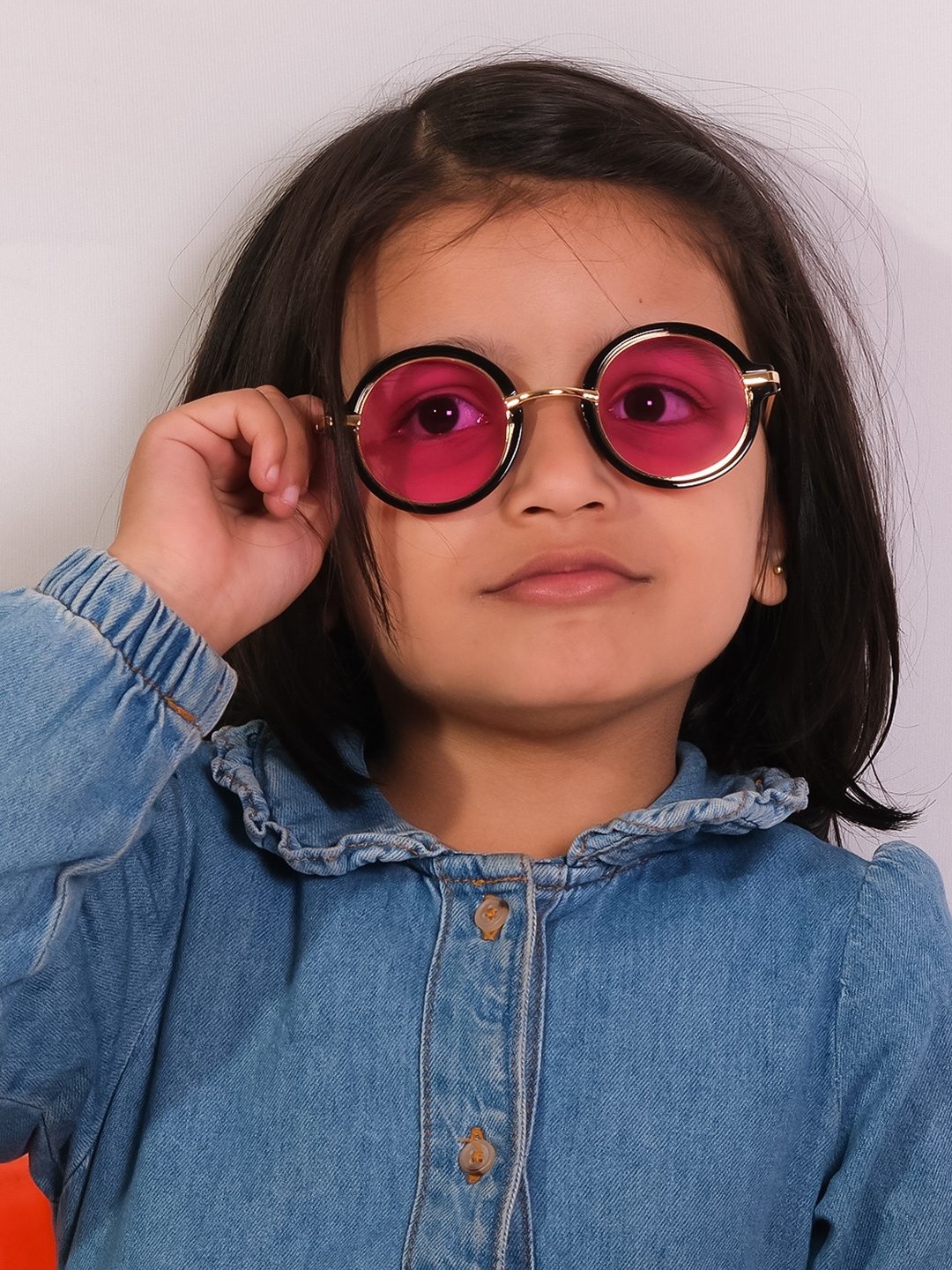 

DukieKooky Unisex Kids Round Sunglasses with UV Protected Lens DKSG479F, Pink