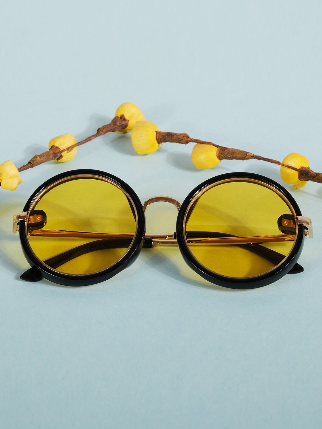 

DukieKooky Kids Round Sunglasses with UV Protected Lens DKSG364L, Yellow