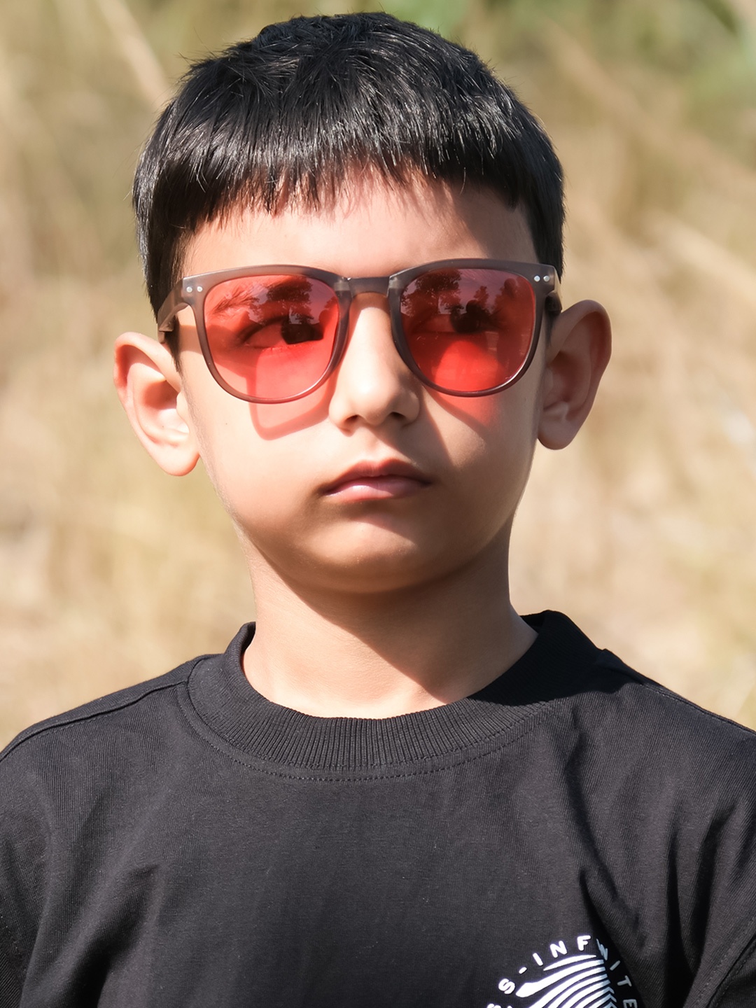 

DukieKooky Kids Wayfarer Sunglasses with UV Protected Lens DKSG481D, Red