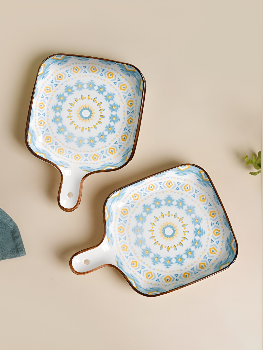 

Nestasia Set Of 2 Blue Ceramic Plates