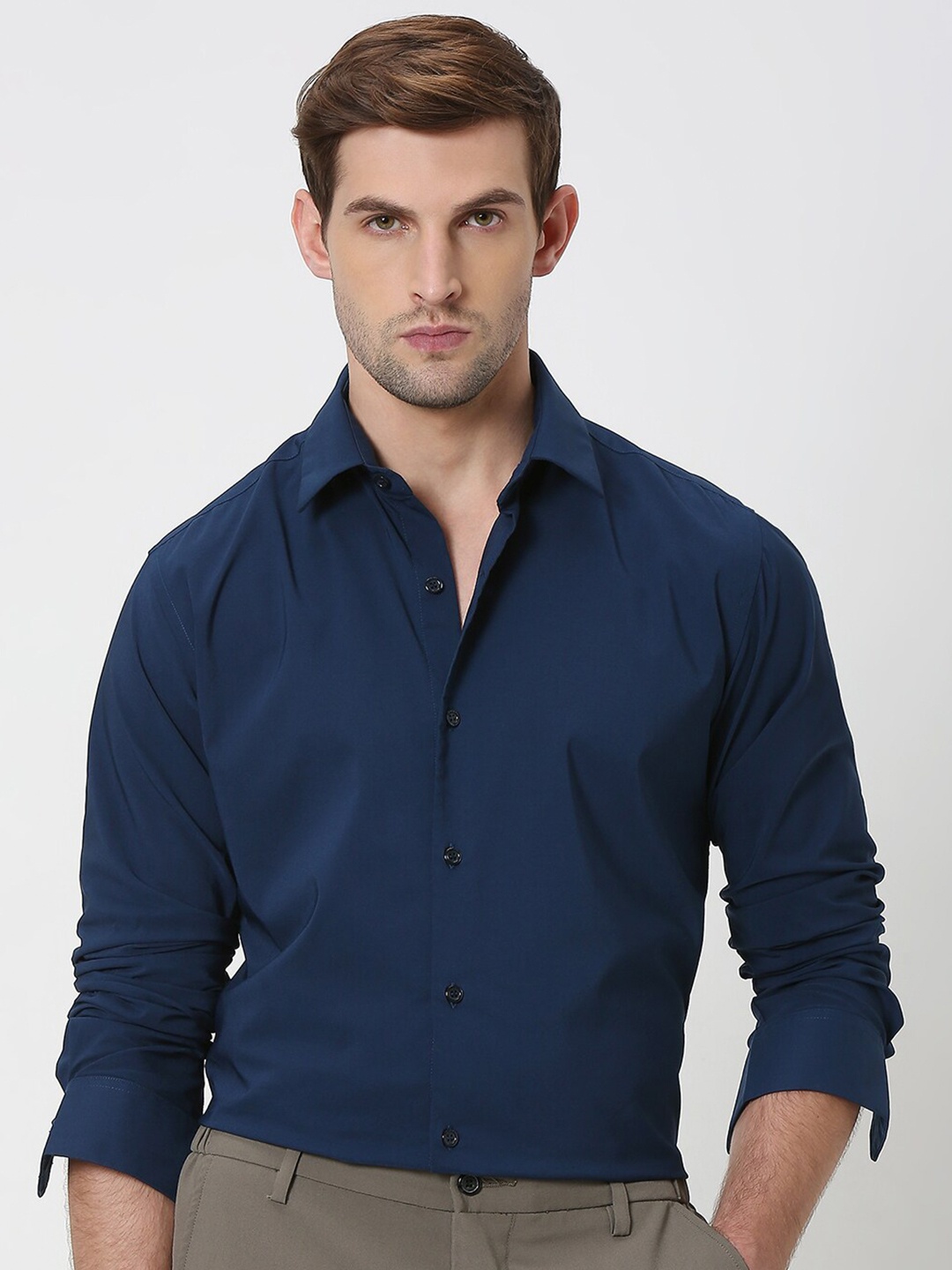 

Mufti Slim Fit Stretch Casual Shirt, Navy blue