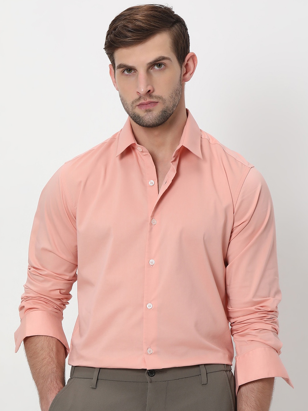 

Mufti Slim Fit Stretch Casual Shirt, Pink