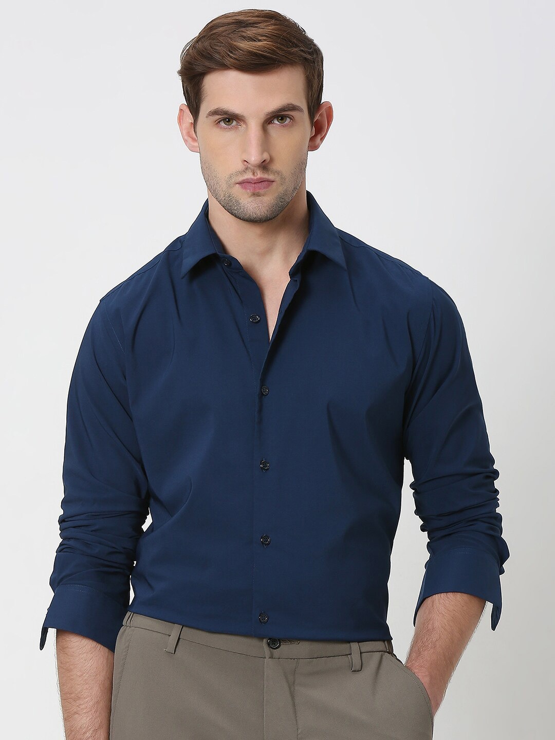

Mufti Slim Fit Stretch Casual Shirt, Navy blue
