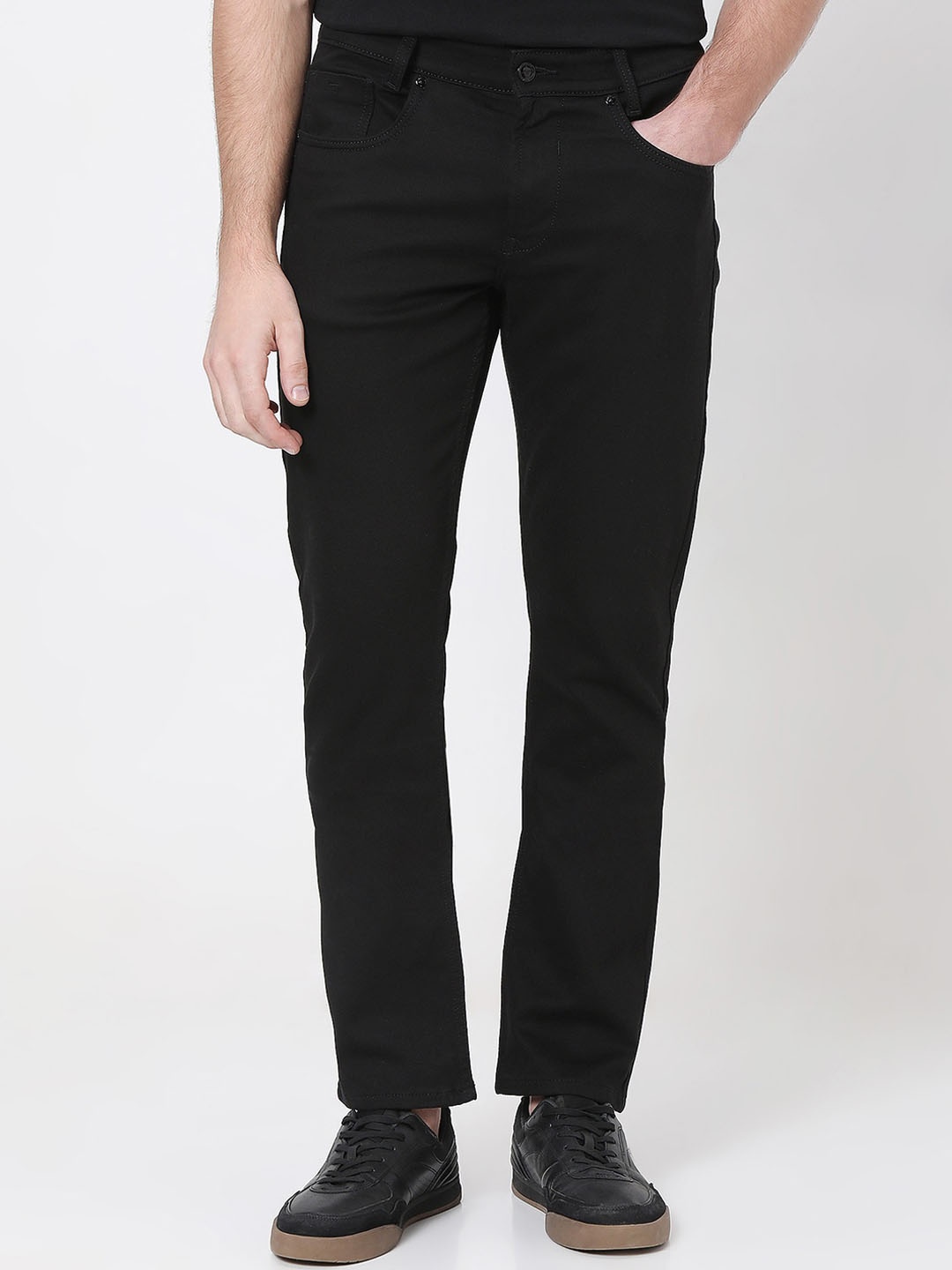 

Mufti Men Straight Fit Stretchable Denim Jeans, Black