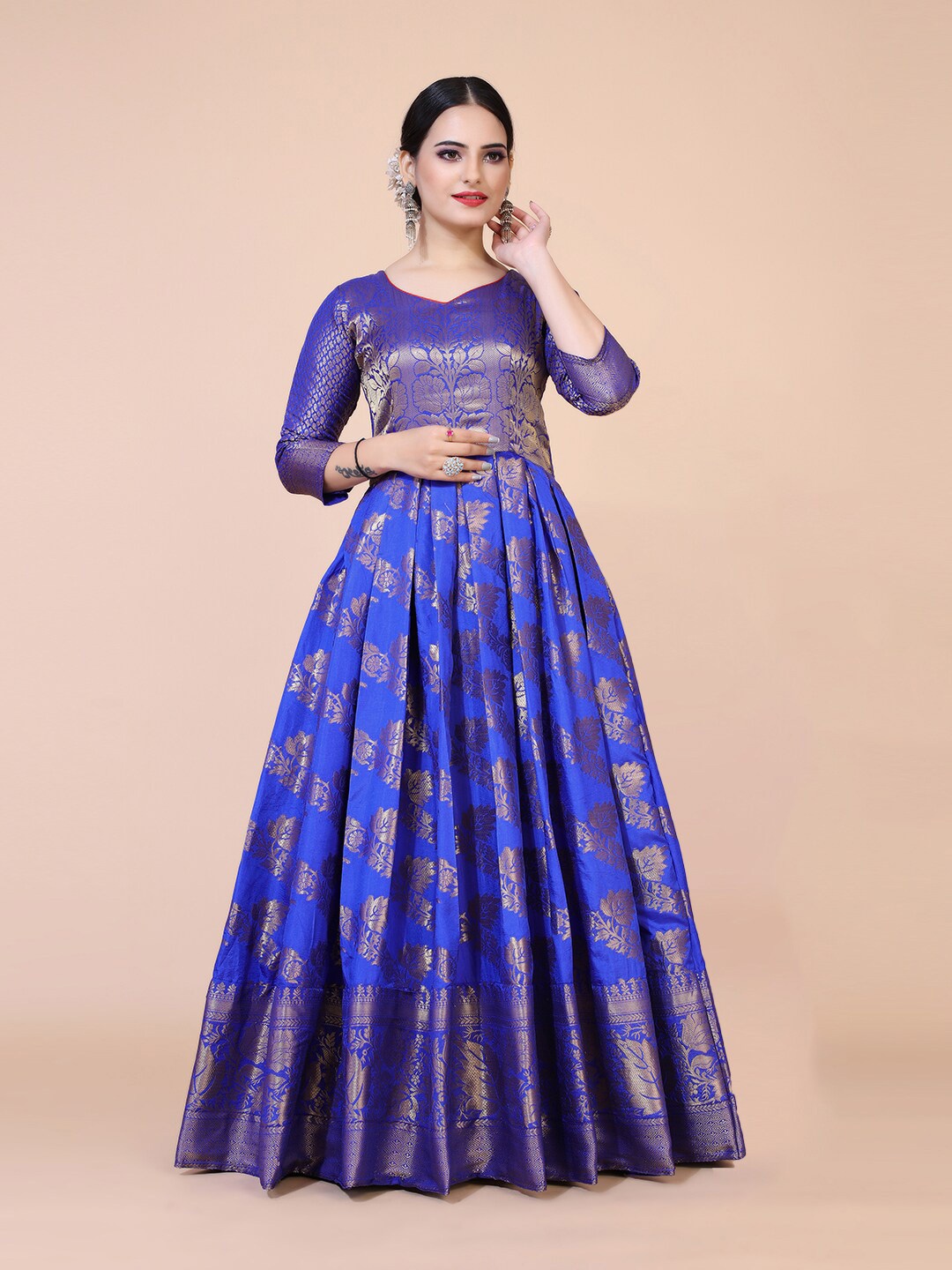 

PRANZ CREATION Floral Print Jacquard Maxi Dress, Blue