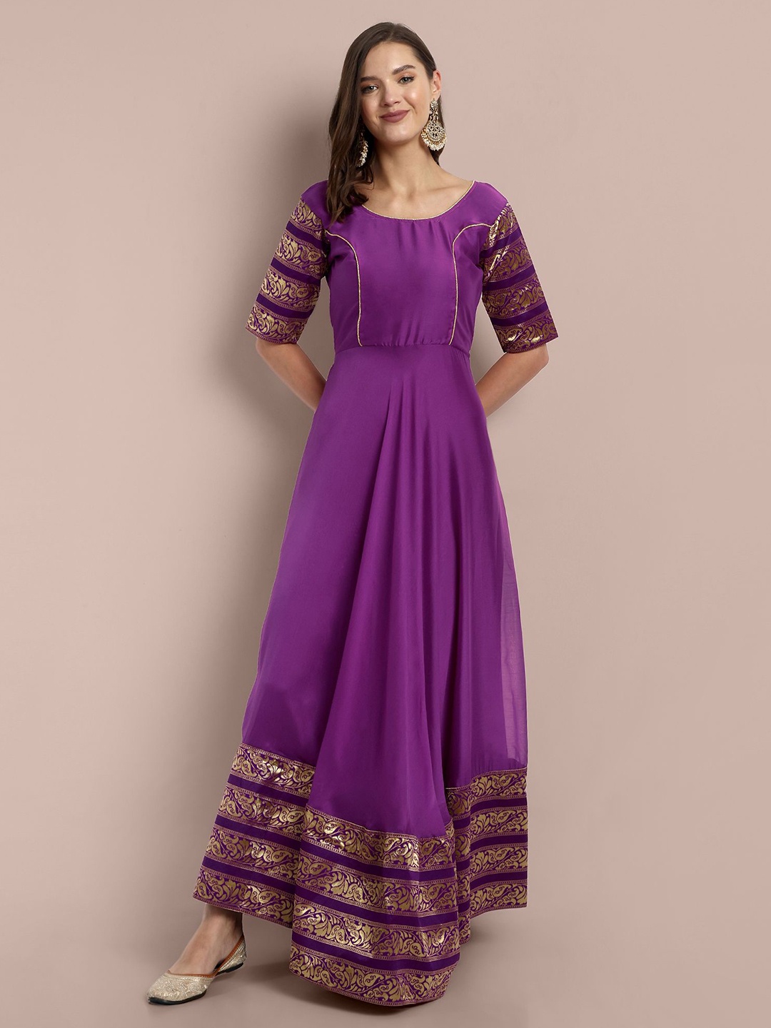 

PRANZ CREATION Floral Georgette Maxi Dress, Purple