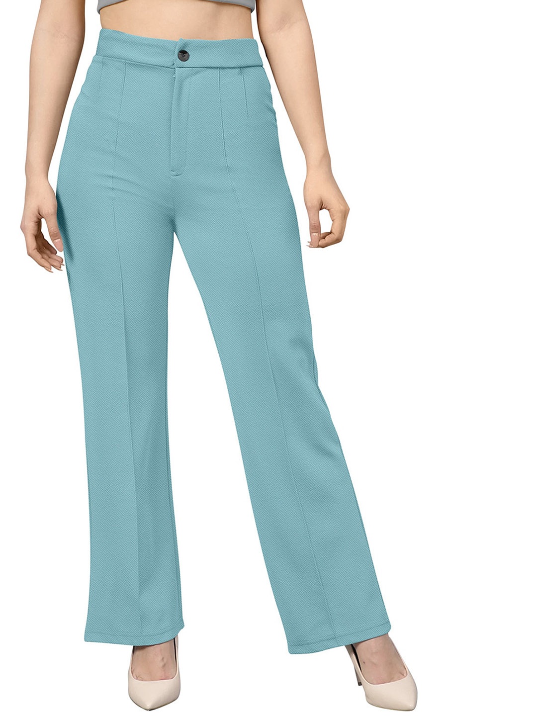 

ODETTE Women High Rise Trousers, Blue